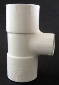 Reducing Pipe Tee, 1 X 1 X 3/4 In, Socket X Socket X Fpt, Sch 40