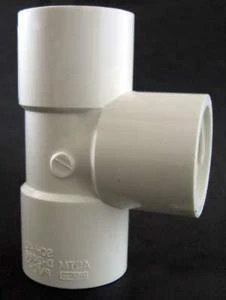 035854 1-1/4 In Pvc Pipe Tee, Socket X Socket X Fpt, 150 Psi, Sch 40