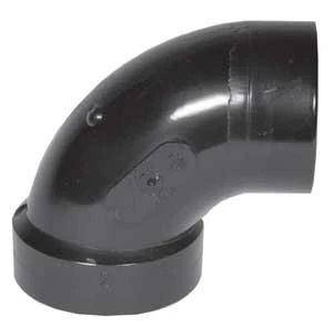 027234 90 Degree Dwv Pipe Elbow, 4 Inch Hub X Spigot, Abs Construction