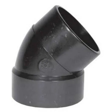 027227 4 Inch Abs Dwv Pipe Elbow, 45 Degree, Hub X Spigot Connection
