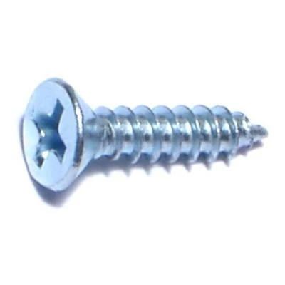 #6 X 5/8 Zinc Plated Steel Phillips Flat Head Sheet Metal Screws - 100 Count