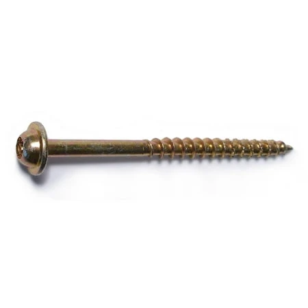 #9 X 2-1/2 Yellow Zinc Plated Steel Saberdrive Cabinet Screws - Round Washer Head