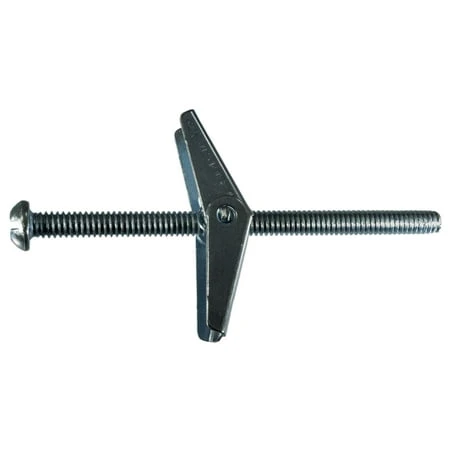 1/4 X 4 Zinc Plated Steel Coarse Thread Slotted Round Head Toggle Bolts