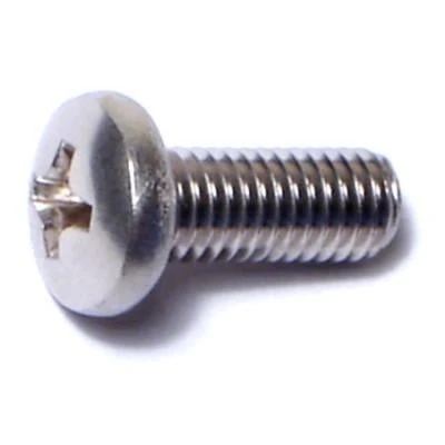#10-32 X 1/2 Stainless Steel Phillips Pan Head Machine Screws - 18-8 Fine Thread