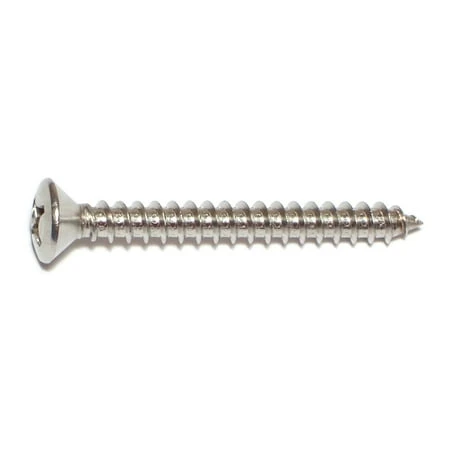 #12 X 2 Stainless Steel Phillips Oval Head Sheet Metal Screws - 18-8 Grade
