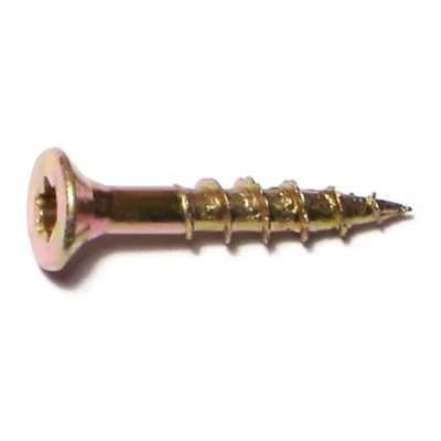 #8 X 1 Yellow Zinc Plated Steel Saberdrive Bugle Head Wood Screws - 100 Count