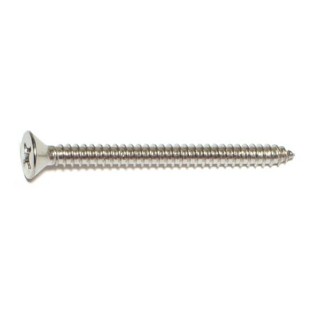 #12 X 2-1/2 Stainless Steel Phillips Flat Head Sheet Metal Screws - 18-8 Grade