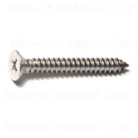 #10 X 1-1/2 Stainless Steel Phillips Flat Head Sheet Metal Screws - 18-8 Grade