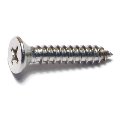 #10 X 1 Stainless Steel Phillips Flat Head Sheet Metal Screws - 18-8 Grade