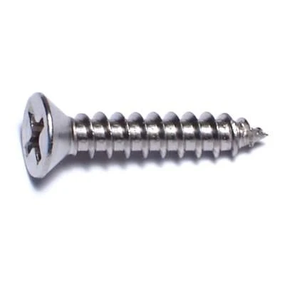 #6 X 3/4 Inch Stainless Steel Phillips Flat Head Sheet Metal Screws - 18-8 Grade