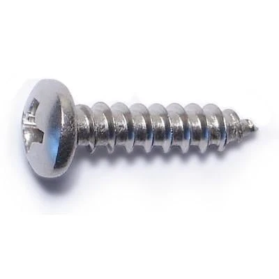 #6 X 5/8 Inch Stainless Steel Phillips Pan Head Sheet Metal Screws - 18-8 Grade