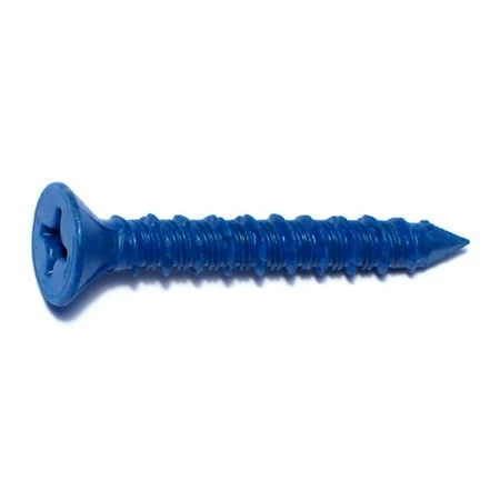1/4 X 1-3/4 Blue Ruspert Phillips Flat Head Tapcon Concrete Screws 100 Pk