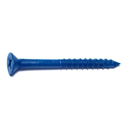 1/4 X 2-3/4 Blue Ruspert Phillips Flat Head Tapcon Concrete Screws 100 Pk