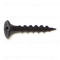 #6 X 1 Black Phosphate Coarse Thread Phillips Bugle Head Drywall Screws