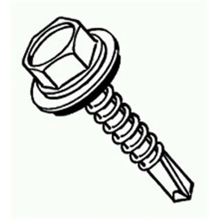 10 X 1 Inch Zinc Hex Bonded Self-drilling Screws - 100 Count Box
