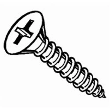 10 X 1-1/2 Inch Zinc Phillips Flat Head Sheet Metal Screws - 100 Count