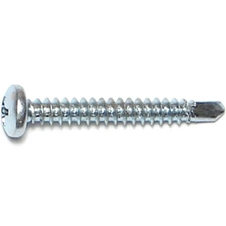 8 X 1-1/4 Inch Zinc Phillips Pan Self-drilling Screws - 100 Count Box