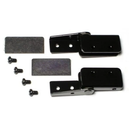 Door Black Steel Mount Recessed Glass Door Hardware (4 pcs.)