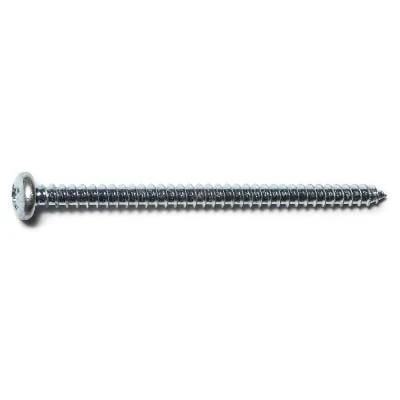 #12 x 3-1/2 Zinc Plated Steel Phillips Pan Head Sheet Metal Screws (100 pcs.)