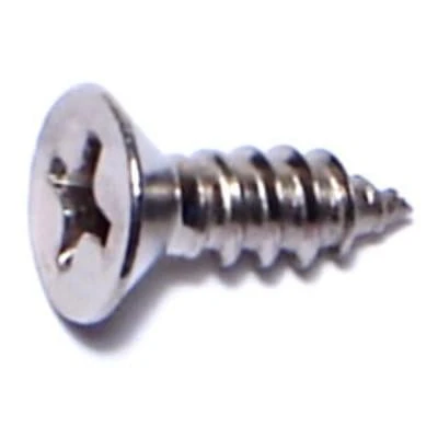 #8 X 3/8 Stainless Steel Phillips Flat Head Sheet Metal Screws - 18-8 Grade