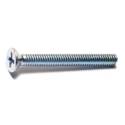 8-32 X 1-1/2 Zinc Plated Steel Phillips Flat Head Machine Screws With Nuts