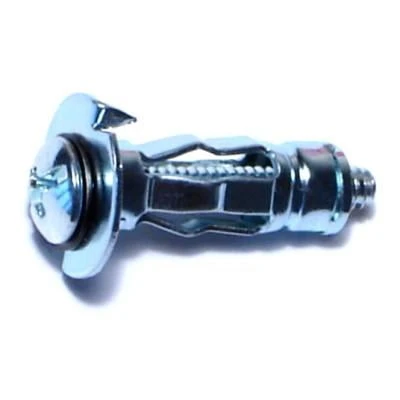 1/8 Inch Long Zinc Plated Steel Hollow Core Door Anchors - Coarse Thread