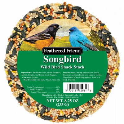 Songbird Sunflower Seeds Wild Bird Food 8.25 Oz - Premium Blend For Backyard Birds