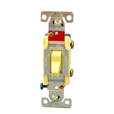 Ivory Toggle Wall Light Switch 20a 120/277v Single Pole Model 1238-1v