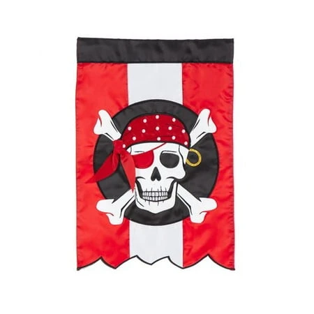 Pirate Applique Garden Flag 1'6 X 1' Double-sided Polyester