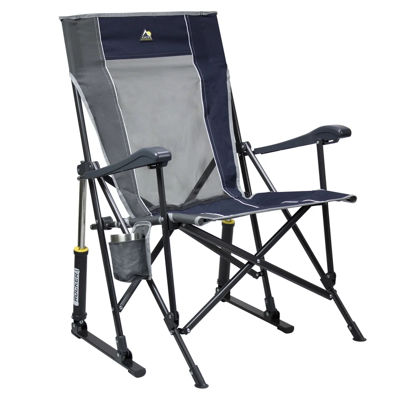 Roadtrip Midnight Folding Rocker - Steel Frame, 250 Lb Capacity