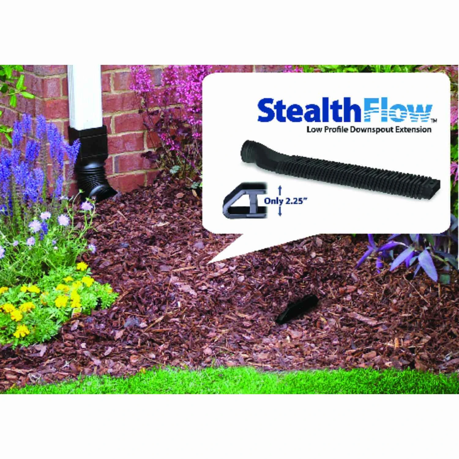 Invisaflow Stealthflow 28-inch Black Vinyl Downspout Extension For Ideal Water Distribution