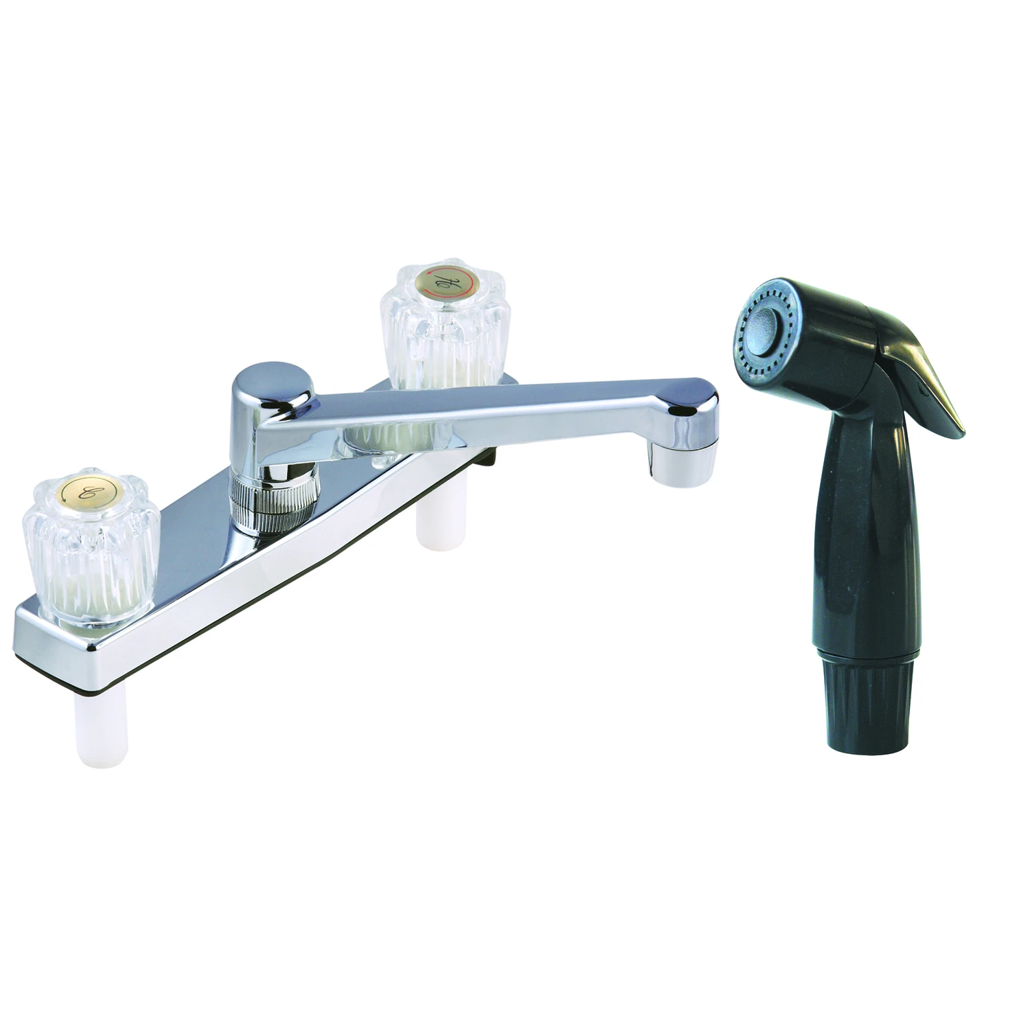 Two Handle Chrome Kitchen Faucet With Side Sprayer - Model 8238cp