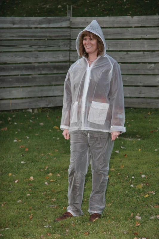 Clear Vinyl Three Piece Rain Suit Small - Unisex Heavy Gauge Vinyl
