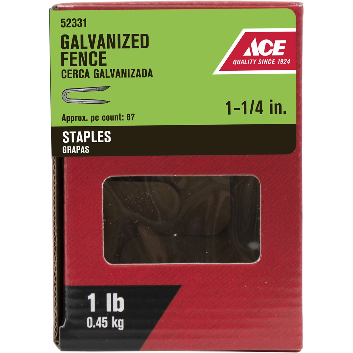 1-1/4 In. L Galvanized Steel Fence Staples For Wood Fencing - 1 Lb