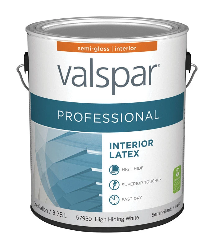 Professional Semi-gloss Basic White Acrylic Latex Paint 1 Gallon