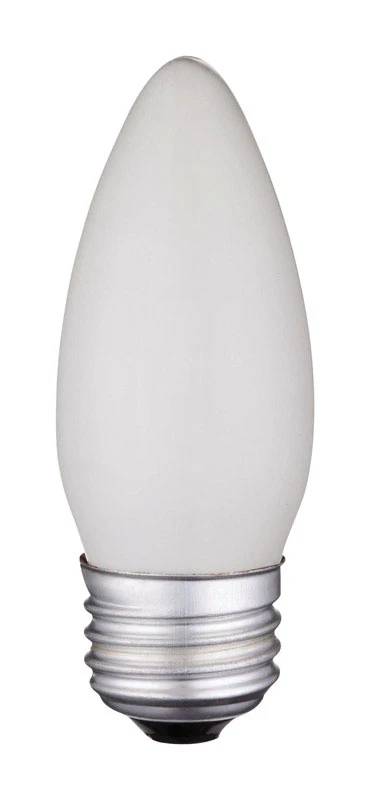 60w B11 Incandescent Bulb 540 Lumens White Decorative 2 Pk