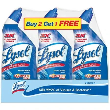 Lysol Power Toilet Bowl Cleaner Value Pack, 72 Ounce With Buy 2 Get 1 Sticker