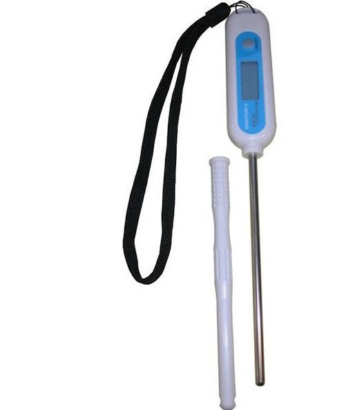 Large Animal Digital Thermometer With Fast Read Time And Stainless Steel Probe