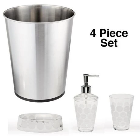 5l Chrome Stainless Steel Bathroom Waste Basket