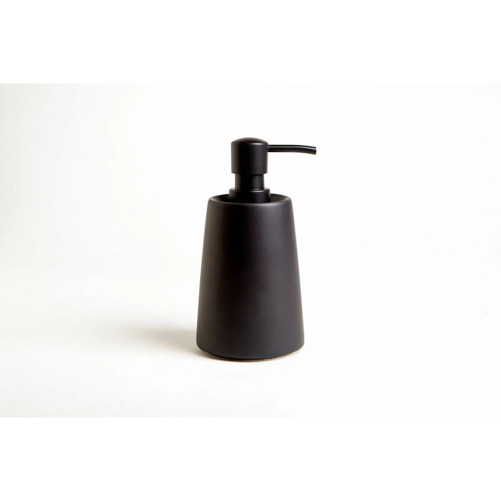Crater Matte Black Ceramic Bathroom Soap Dispenser