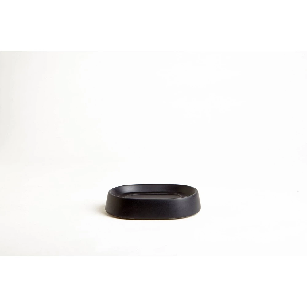 Crater Matte Black Ceramic Bathroom Soap Dish
