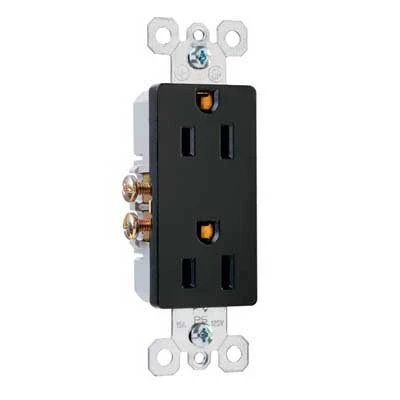 885-bk Sierraplex Trademaster Decorator Duplex Receptacle 15 Amp 125 Volt Black