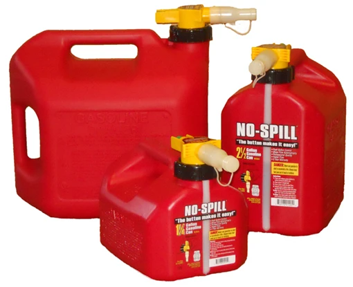 No-spill Portable Fuel Container 2.5 Gallon With Thumb-button Flow Control