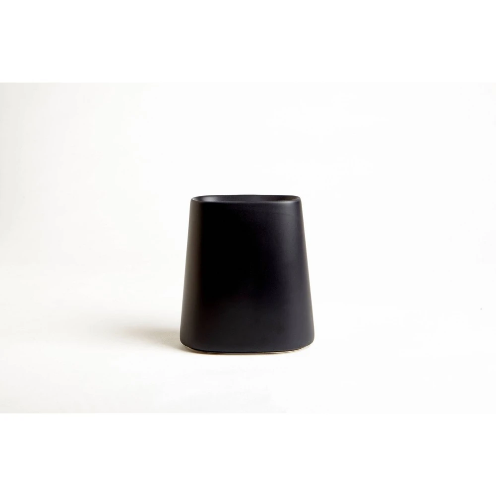 Crater Matte Black Ceramic Toothbrush Holder