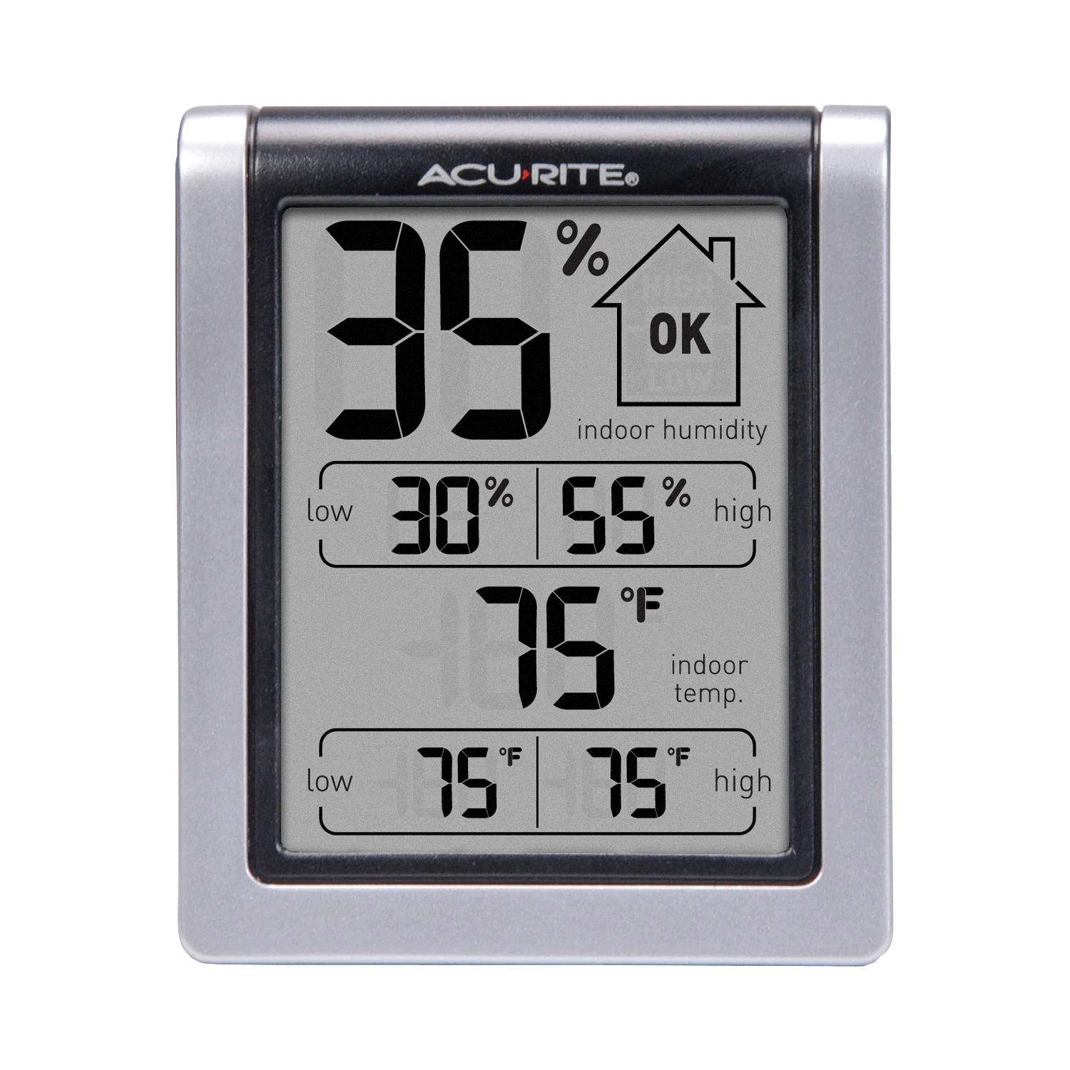 00613 Digital Indoor Humidity Meter And Thermometer - Gray Plastic
