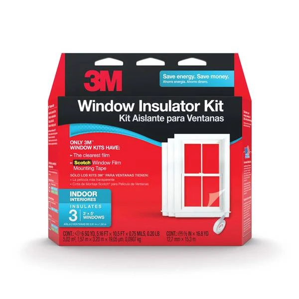 Indoor Window Insulator Kit For 3 Windows - Energy Efficient Insulation Solution
