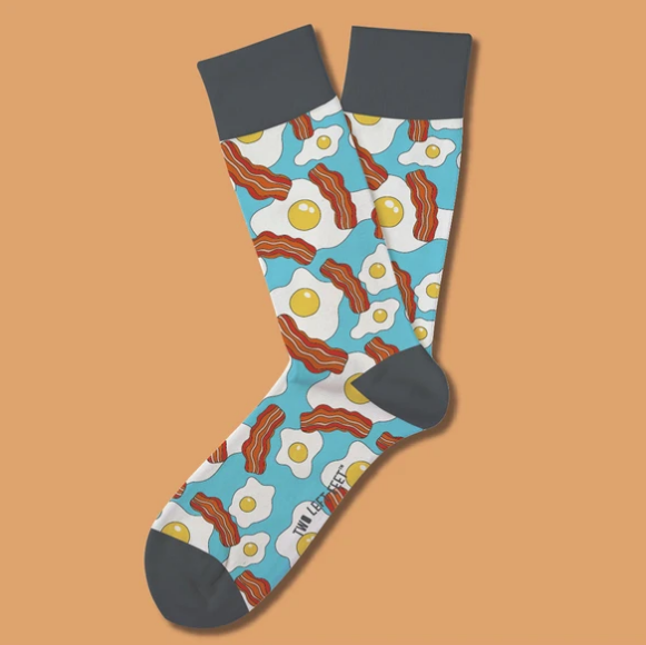 Unisex Home Skillet Socks Small/medium Blue Charcoal Novelty Design