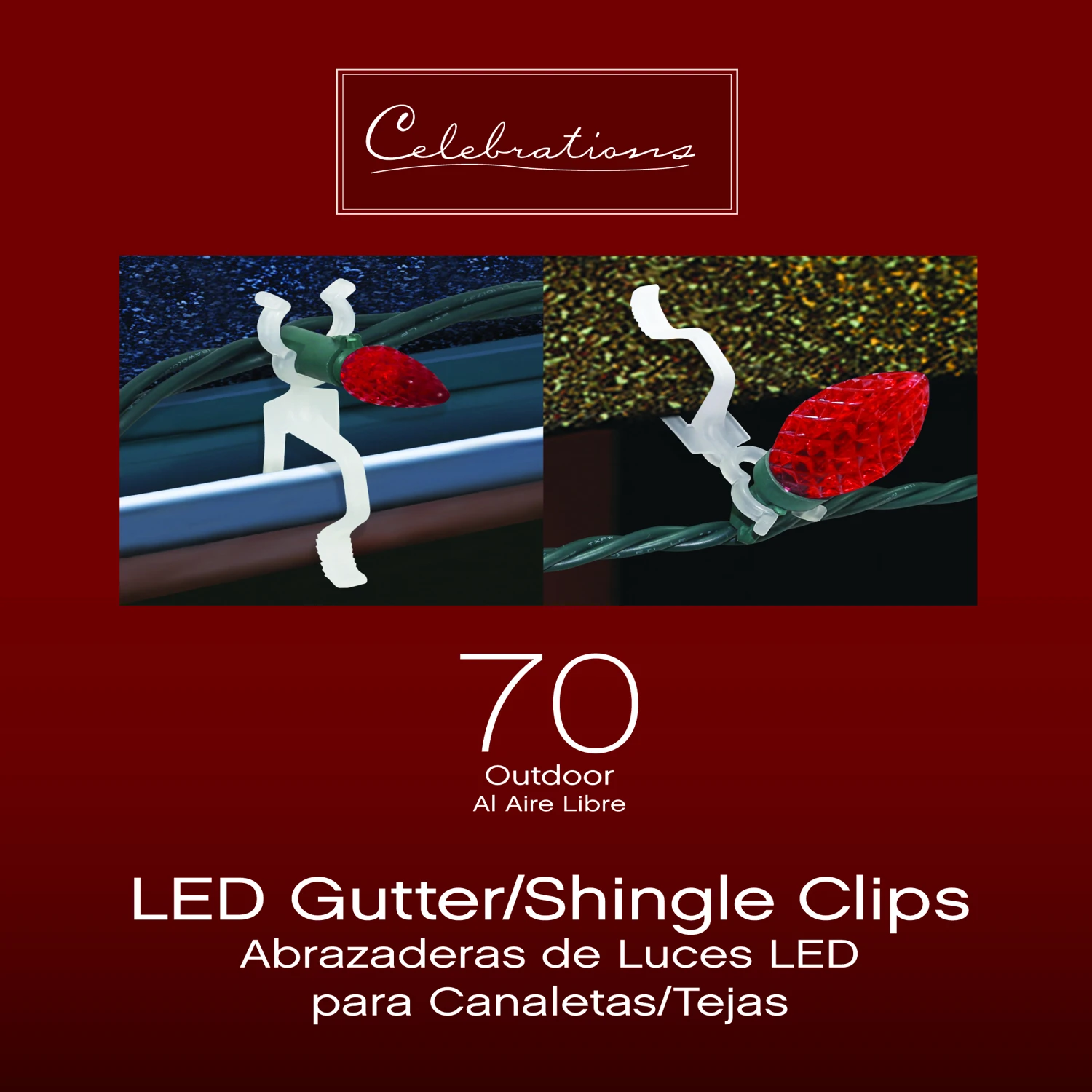 Outdoor Light Clip 70 Count For Secure Holiday Lighting