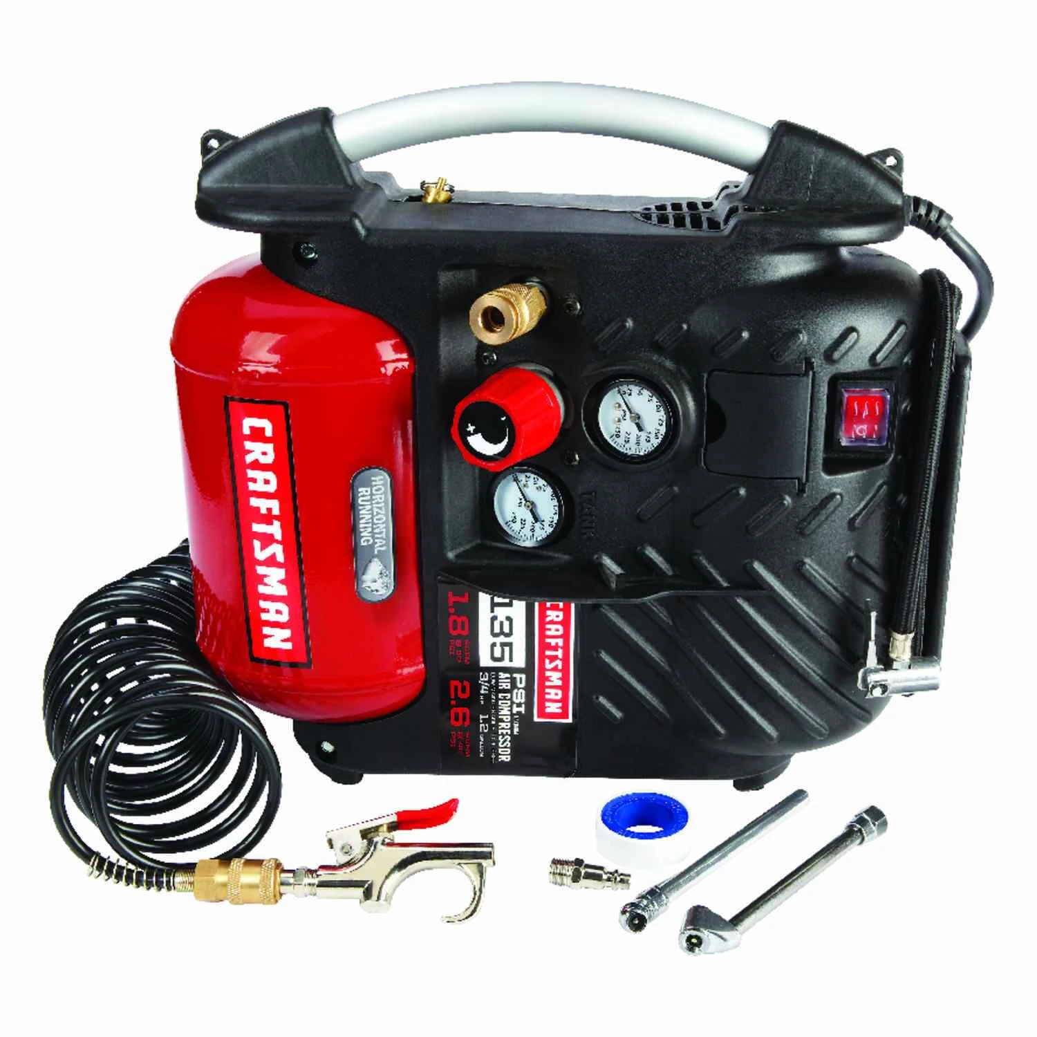 Airboss 1.2 Gallon Portable Air Compressor 135 Psi 3/4 Horsepower