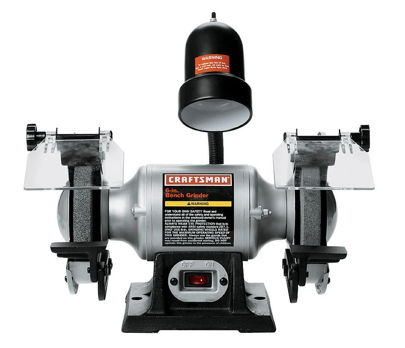 6 Inch Bench Grinder With Lamp 1/6 Horsepower 3800 Rpm
